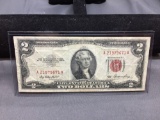 1953 United States Jefferson $2 Red Seal Bill Currency Note from Estate