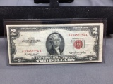 1953 United States Jefferson $2 Red Seal Bill Currency Note from Estate