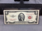 1953 United States Jefferson $2 Red Seal Bill Currency Note from Estate