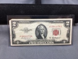 1953-A United States Jefferson $2 Red Seal Bill Currency Note from Estate