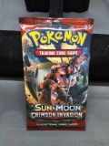 Factory Sealed Pokemon SUN & MOON CRIMSON INVASION 10 Card Booster Pack