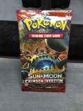 Factory Sealed Pokemon SUN & MOON CRIMSON INVASION 10 Card Booster Pack