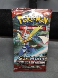 Factory Sealed Pokemon SUN & MOON CRIMSON INVASION 10 Card Booster Pack