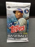 Factory Sealed 2015 Topps Baseball Series 1 10 Card Pack from Hobby Box