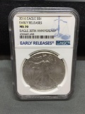 NGC Graded 2016 United States 1 Ounce .999 Fine Silver American Eagle Early Release 30th Anniv. - MS