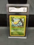 GMA Graded 1999 Pokemon Base Set Unlimited WEEDLE Trading Card - NM+ 7.5