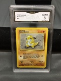 GMA Graded 1999 Pokemon Base Set Unlimited SANDSHREW Trading Card - EX-NM 6