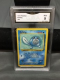 GMA Graded 1999 Pokemon Base Set Unlimited POLIWAG Trading Card - MINT 9