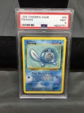 PSA Graded 1999 Pokemon Base Set Unlimited POLIWAG Trading Card - MINT 9