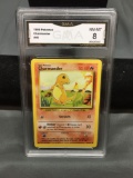 GMA Graded 1999 Pokemon Base Set Unlimited CHARMANDER Trading Card - NM-MT 8