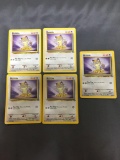 5 Card Lot of Jungle Starter MEOWTH Vintage Trading Cards from Vintage Pokemon Hoard