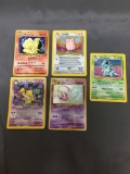 5 Card Lot of Vintage Pokemon Holofoil Rare Trading Cards from Huge Collection