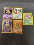 5 Card Lot of Vintage Pokemon Holofoil Rare Trading Cards from Huge Collection