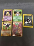 5 Card Lot of Vintage Pokemon Holofoil Rare Trading Cards from Huge Collection