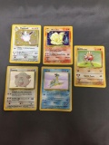 5 Card Lot of Vintage Pokemon Holofoil Rare Trading Cards from Huge Collection