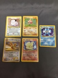 5 Card Lot of Vintage Pokemon Holofoil Rare Trading Cards from Huge Collection