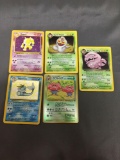 5 Card Lot of Vintage Pokemon Holofoil Rare Trading Cards from Huge Collection