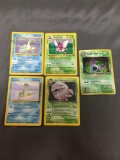 5 Card Lot of Vintage Pokemon Holofoil Rare Trading Cards from Huge Collection