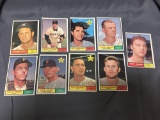 AMAZING 9 Card Lot of 1961 Topps Vintage Baseball Cards from Huge Collection