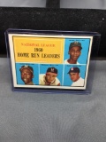 1961 Topps #43 NL Home Run Leaders - ERNIE BANKS & HANK AARON Vintage Baseball Card