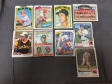 9 Card Lot of Vintage Baseball Card Hall of Famers, Super Stars & Rookie Cards from Massive