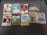 9 Card Lot of Vintage Baseball Card Hall of Famers, Super Stars & Rookie Cards from Massive