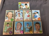 9 Card Lot of 1968 Topps Vintage Baseball Cards from Huge Collection