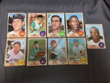 9 Card Lot of 1968 Topps Vintage Baseball Cards from Huge Collection