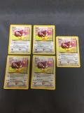 5 Card Lot of Pokemon Jungle EEVEE Trading Cards from Collection