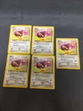 5 Card Lot of Pokemon Jungle EEVEE Trading Cards from Collection