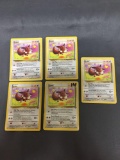 5 Card Lot of Pokemon Jungle EEVEE Trading Cards from Collection