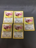 5 Card Lot of Pokemon Jungle EEVEE Trading Cards from Collection