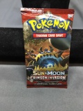 Factory Sealed Pokemon SUN & MOON CRIMSON INVASION 10 Card Booster Pack