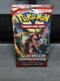 Factory Sealed Pokemon SUN & MOON CRIMSON INVASION 10 Card Booster Pack