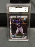 GMA Graded 2019 Bowman Chrome JULIO RODRIGUEZ Mariners Top Prospects ROOKIE Baseball Card - MINT 9