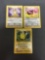 Jungle Pokemon 3 Card Starter Lot - Pikachu Meowth Eevee