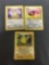 Jungle Pokemon 3 Card Starter Lot - Pikachu Meowth Eevee