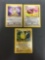 Jungle Pokemon 3 Card Starter Lot - Pikachu Meowth Eevee