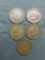 5 Count Lot of Vintage Indian Head United States Penny Cent Coins