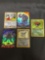 Lot of 5 Vintage Pokemon Holo Holofoil Trading Cards from Collection