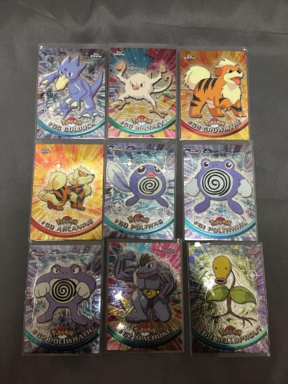 9 Card Lot of Vintage Topps Chrome Pokemon Cards from Huge Pokemon Hoard - WOW