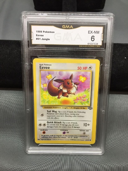GMA Graded 1999 Pokemon Jungle Unlimited EEVEE Trading Card - EX-NM 6