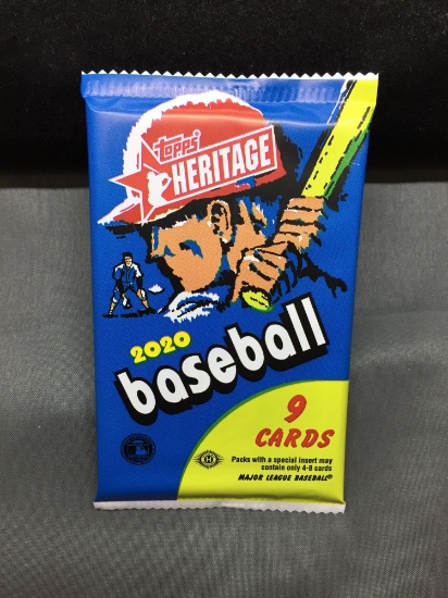 Factory Sealed 2020 Topps Heritage Baseball 9 Card Hobby Pack
