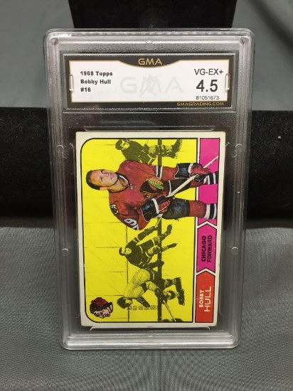 GMA Graded 1968-69 Topps #16 BOBBY HULL Black Hawks Vintage Hockey Card - VG-EX+ 4.5