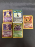 Lot of 5 Vintage Pokemon Holo Holofoil Trading Cards from Collection