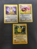 Jungle Pokemon 3 Card Starter Lot - Pikachu Meowth Eevee