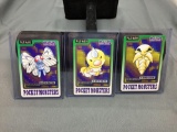 Lot of 3 Vintage 1997 Original Pokemon Pocket Monsters Trading Cards