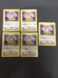 5 Count Lot of Jungle Meowth 56/64 Pokemon Trading Cards