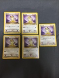 5 Count Lot of Jungle Meowth 56/64 Pokemon Trading Cards