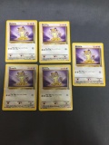 5 Count Lot of Jungle Meowth 56/64 Pokemon Trading Cards